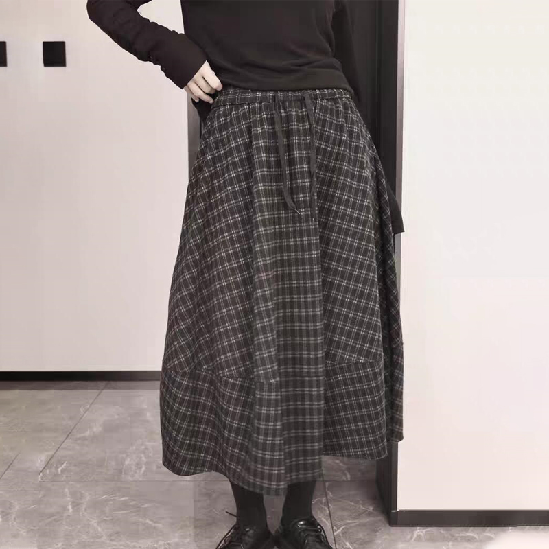 欧货高端定制灰色毛呢大码半身裙