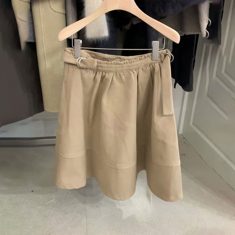 欧货高端定制卡其色大码半身裙女
