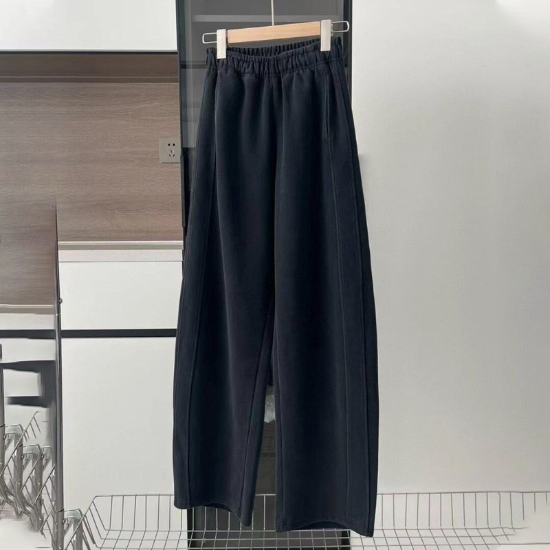 欧货高端定制黑色高腰大码阔腿裤