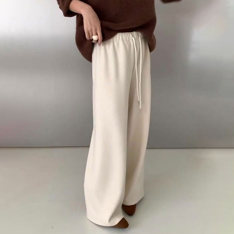 欧货高端定制白色大码阔腿裤女