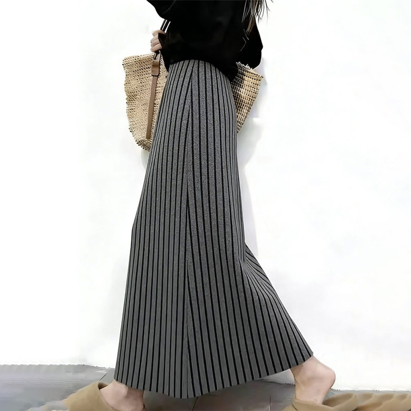 欧货高端定制灰色毛呢大码半身裙