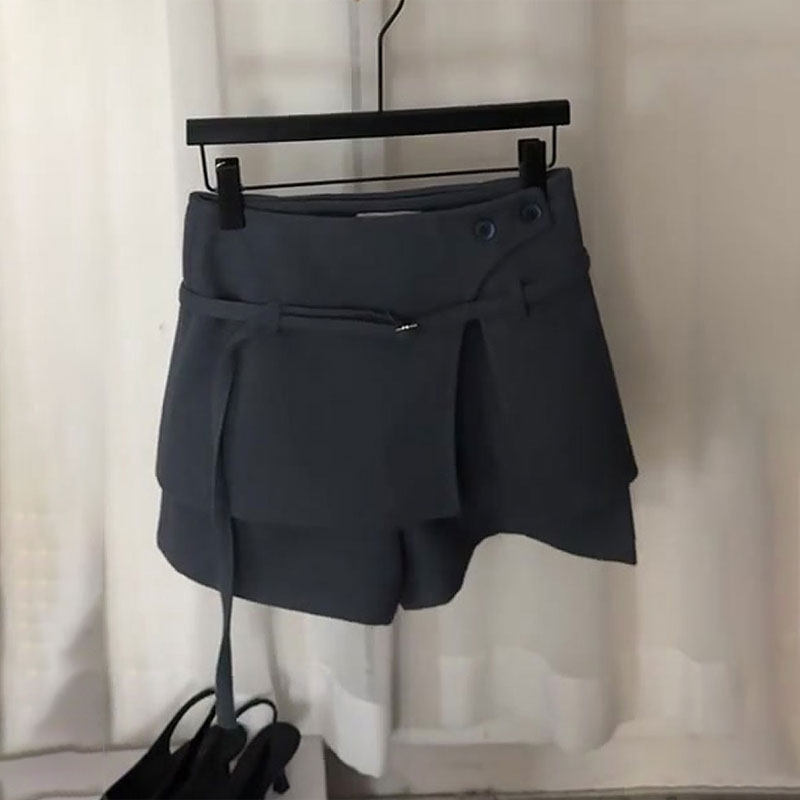 高端定制灰色大码挡片设计裙裤女