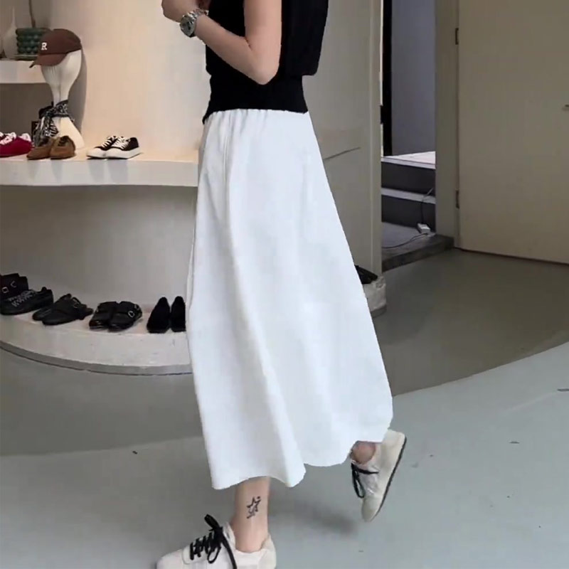 法式慵懒风白色半身裙女