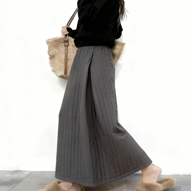 欧货高端定制灰色夹棉大码半身裙女2025冬季新款加厚减龄大摆裙子,女装/女士精品,大码半身裙,淘宝优惠券,粉丝福利购,淘宝优惠卷