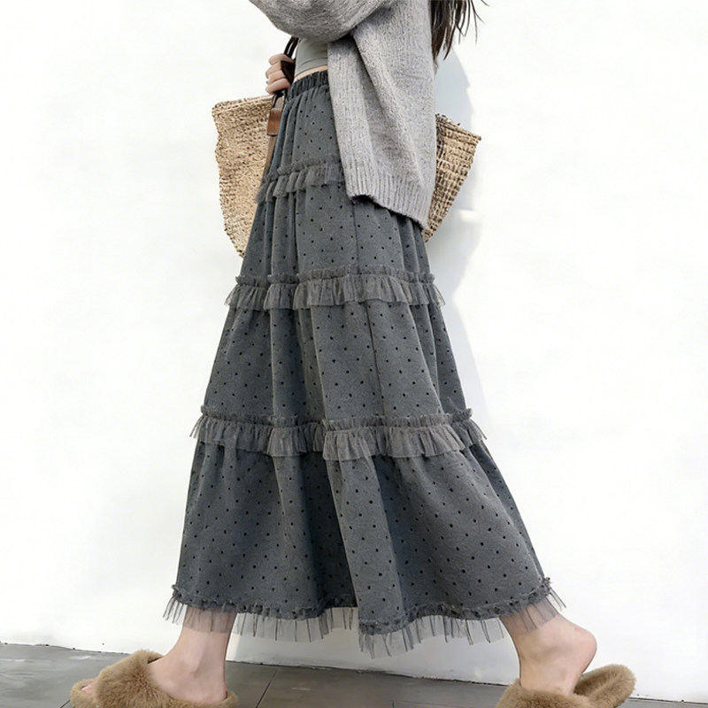 欧货高端定制灰色毛呢大码半身裙女2026早春新款蕾丝边多层蛋糕裙,女装/女士精品,大码半身裙,淘宝优惠券,粉丝福利购,淘宝优惠卷