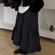 欧货高端定制黑色压褶大码 半身裙女2026早春新款 百搭减龄花苞裙子