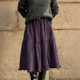 新款 高端定制深紫色灯芯绒大码 半身裙女2025冬季 加厚轻熟风A字裙