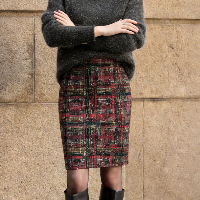 欧货高端定制黑红色大码半身裙女2026早春新款轻熟复古风A字裙子,女装/女士精品,大码半身裙,淘宝优惠券,粉丝福利购,淘宝优惠卷