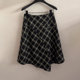新款 欧货高端定制黑色格纹大码 半身裙女2025冬季 加厚不对称A字裙