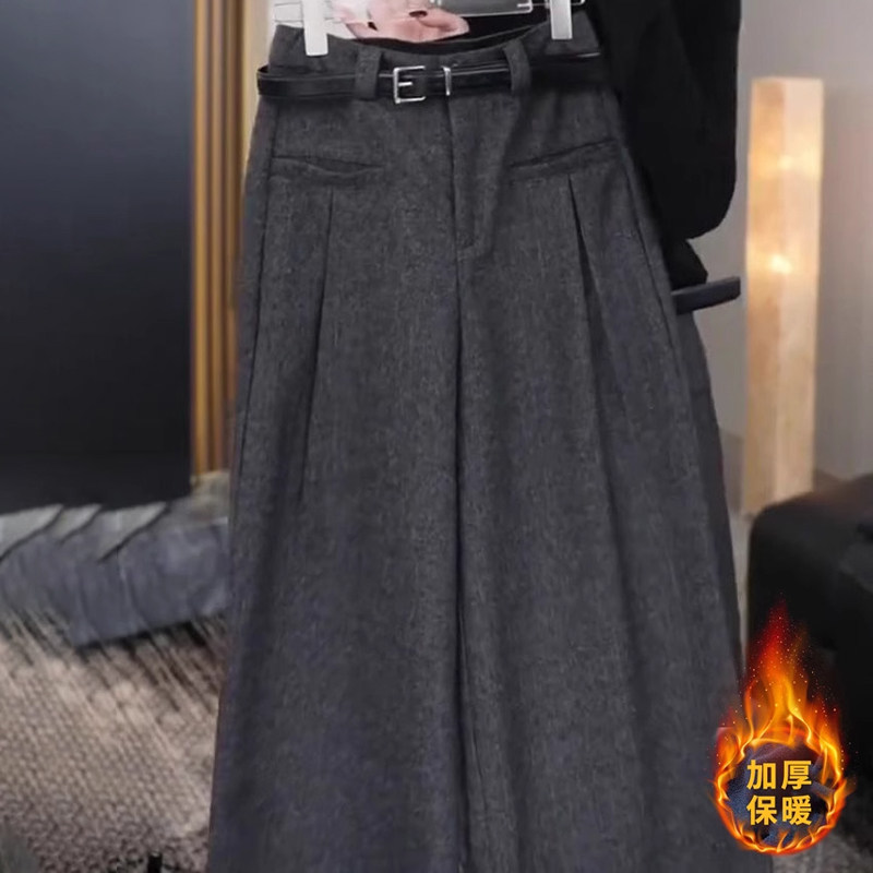 深灰色大码高腰遮肚子西装直筒裤女2025秋季新款高级轻熟风阔腿裤,女装/女士精品,大码裤装,淘宝优惠券,粉丝福利购,淘宝优惠卷
