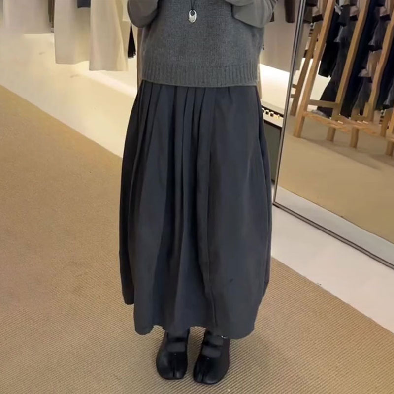 欧货高端灰色大码半身花苞裙