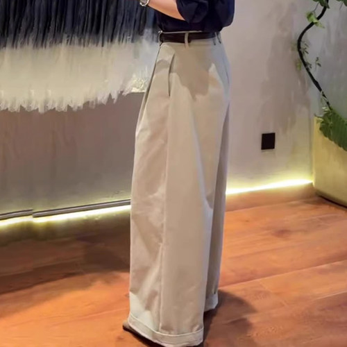 灰白色大码长款宽松时尚阔腿裤