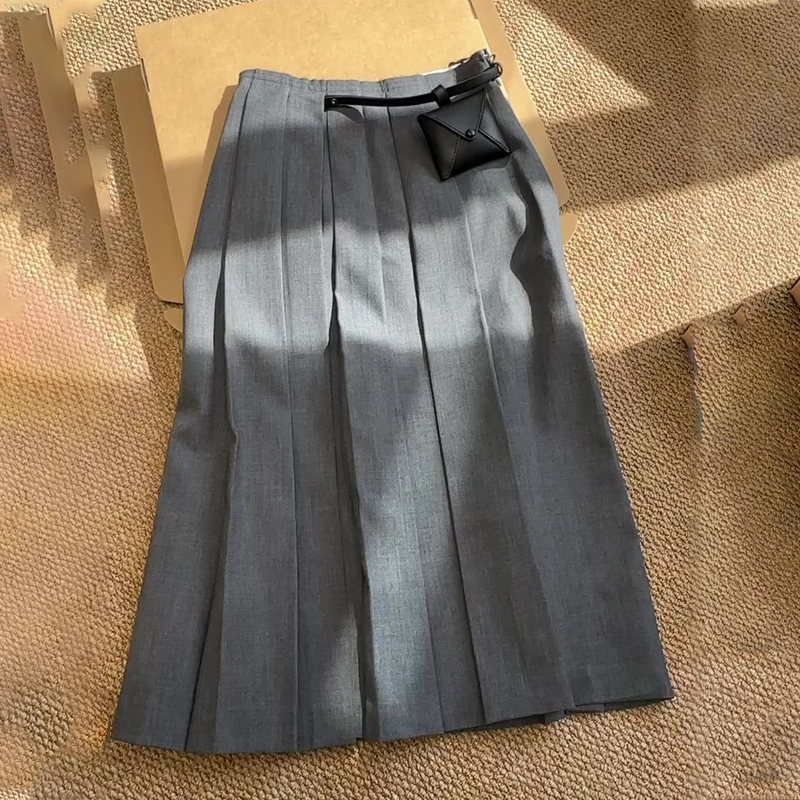 欧货高端定制灰色毛呢大码半身裙