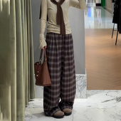 子阔腿裤 女2025秋冬新款 韩系窄版 高端定制咖色美拉德风格 休闲裤 子