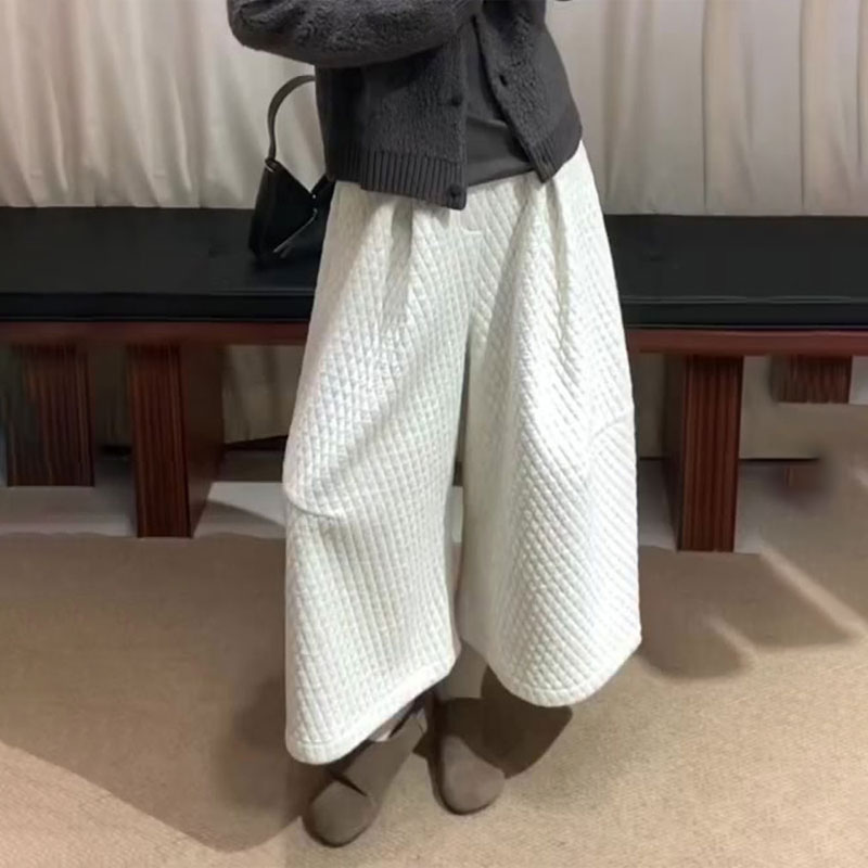 欧货高端定制白色大码阔腿裤女
