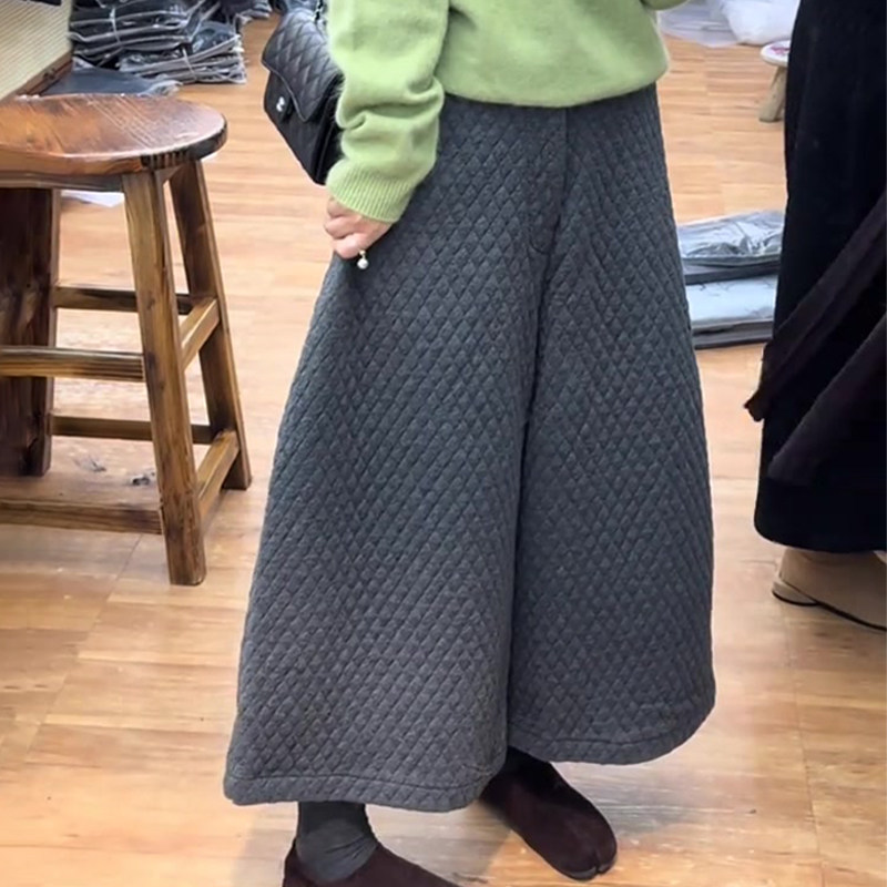 灰色潮牌高级感阔腿休闲裤女2025冬季新款韩版流行爆款小个子棉裤,女装/女士精品,大码半身裙,淘宝优惠券,粉丝福利购,淘宝优惠卷