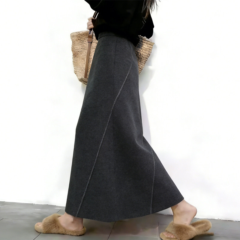 欧货高端定制深灰色毛呢大码半身裙女2026早春新款轻熟风A字裙子,女装/女士精品,大码半身裙,淘宝优惠券,粉丝福利购,淘宝优惠卷