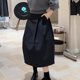 欧货高端定制黑色大码 花苞裙 小个子气质西装 半身裙女2025冬季 新款