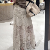 新款 欧货正品 白色蕾丝镂空气质半身裙女2026春夏季 设计感百搭裙子