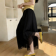 欧货高端定制黑色压褶大码 半身裙女2026春夏新款 网纱浪漫风大摆裙