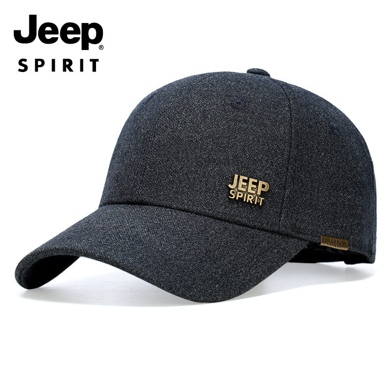 JEEP秋冬加厚保暖棒球帽中老年