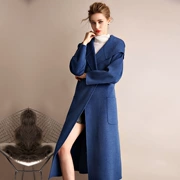 Nhà máy sản xuất áo khoác len trực tiếp 2019 mùa thu đông mới áo khoác len nữ mới cho nữ áo khoác cashmere hai mặt - Áo len lót đôi