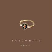 「恋人未满」轻奢气质百搭花朵珍珠戒指小众设计感个性 指环开口