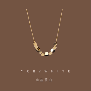 「碎金方糖」轻奢气质百搭方块项链小众设计感锁骨链高级感颈链