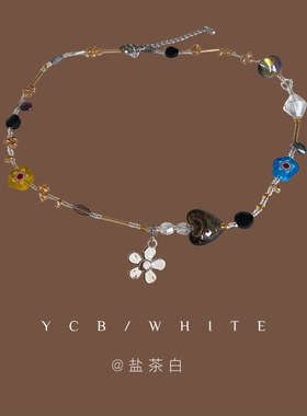 「加州女孩」ins百搭个性爱心串珠项链小众设计锁骨链颈链卫衣链