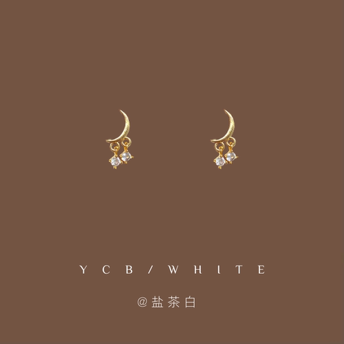 「灵动星河」月亮流苏耳饰~