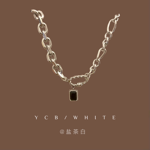 黑巧摩卡百搭锆石锁骨链