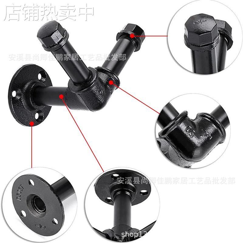 工业管道挂钩重型毛巾架壁挂古董长袍挂钩 DIY 风格,V 型