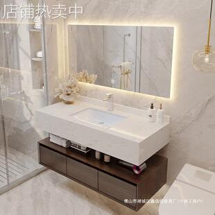 工厂直销轻奢洗漱台卫生间浴室柜组合酒店风格大理石洗手台洗脸盆