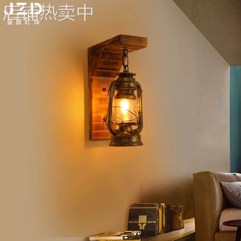 复古工业风壁灯 咖啡厅餐厅酒吧吧台壁灯 创意个性设计木艺壁灯