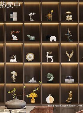 新中式办公室招财摆件家居客厅酒柜装饰品新房玄关家庭电视柜摆设