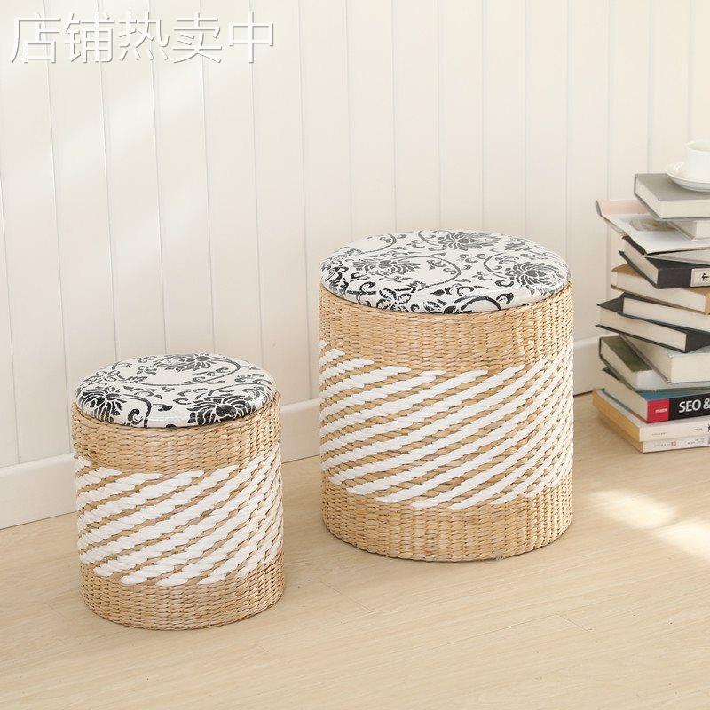 M&草编收纳凳储物凳藤编田园换鞋凳沙发凳化妆凳整理坐箱坐凳其他