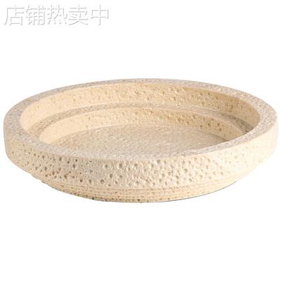 中式创意仿黄洞石纹几何拱形摆件客厅茶几果盘托盘餐桌面