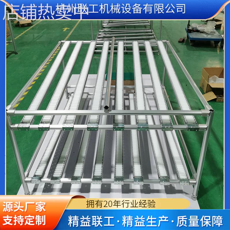 厂家直供厂区仓库不锈钢流利式货架流利条先出式滑移精益管货架