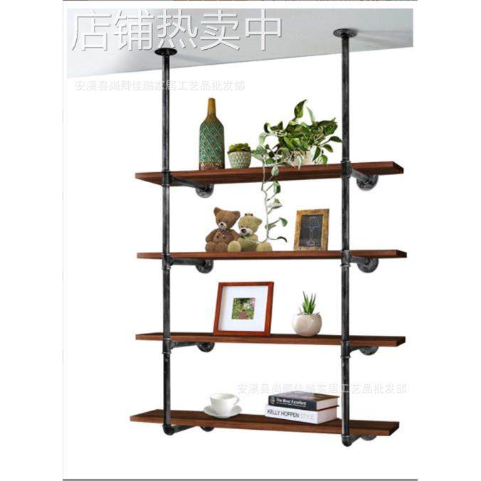 复古工业风墙面置物架创意墙上装饰架子壁挂隔板铁艺水管书架