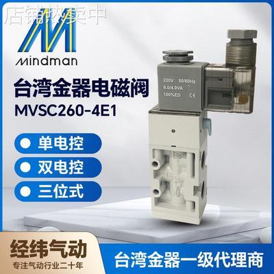 Mindman台湾原装金器电磁阀MVSC260-4E1/4E2/4E2C/P/E