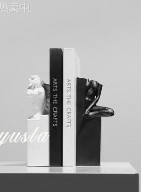 复古简约办公室酒柜电视柜书挡书房柜样板间软装饰品书靠摆件摆设