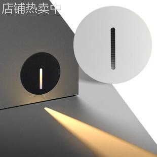 圆形3W地脚灯嵌入式过道玄关台阶踏步灯LED别墅墙角灯装饰