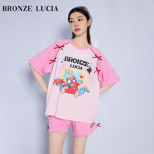 Bronze Lucia小怪兽联名 居家服上衣T恤短裤套装休闲两件套夏季