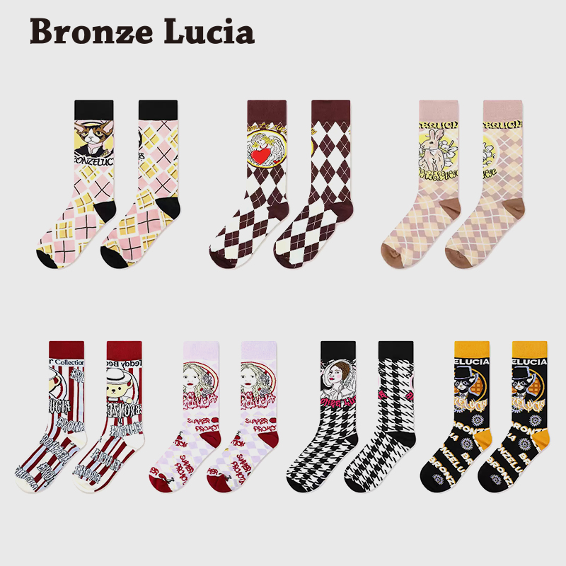 潮人精选袜子男女中筒袜潮流元素