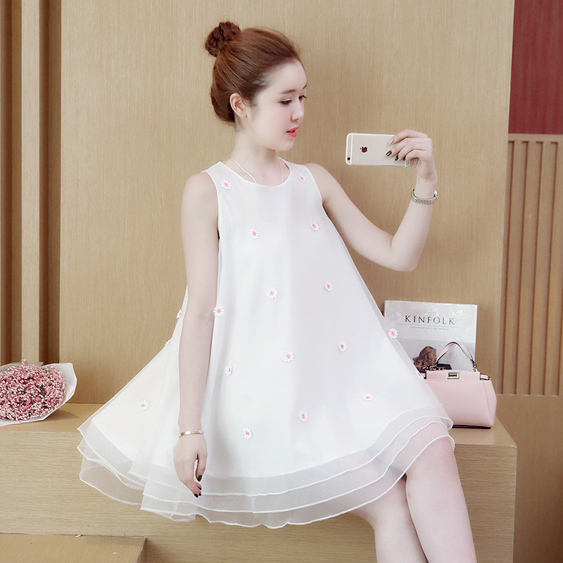 。2020新款韩版大码女装显瘦甜美仙女裙欧根纱公主蓬蓬裙连衣裙