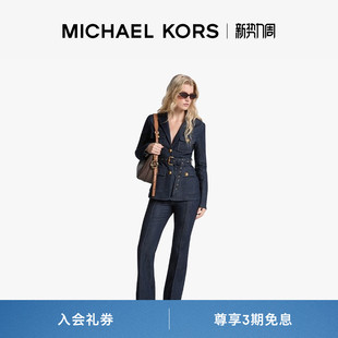 朱珠同款 女士腰带设计复古工装 MICHAEL 风牛仔夹克 KORS