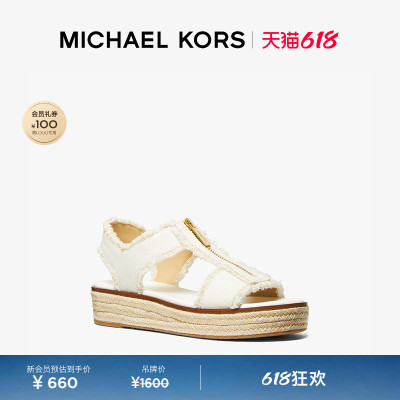 MK女士丹宁牛仔厚底凉鞋