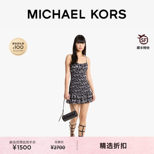 【夏季酬宾】MICHAEL KORS MK 女士乔其纱印花抽褶吊带连衣裙