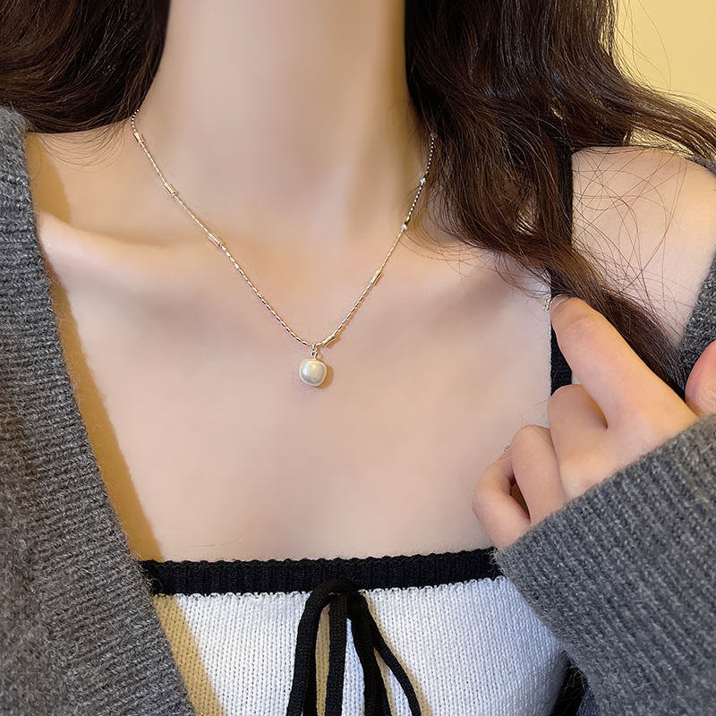 那片海珍珠吊坠项链女