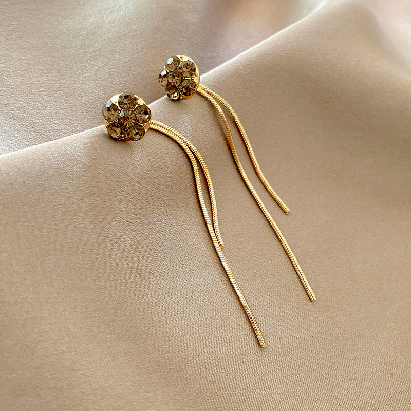 那片海长款锆石流苏耳饰女